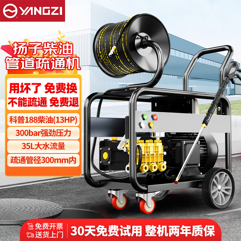揚子管道疏通機C係列水老鼠下水道神器大功率柴油款物業小區市政清洗機